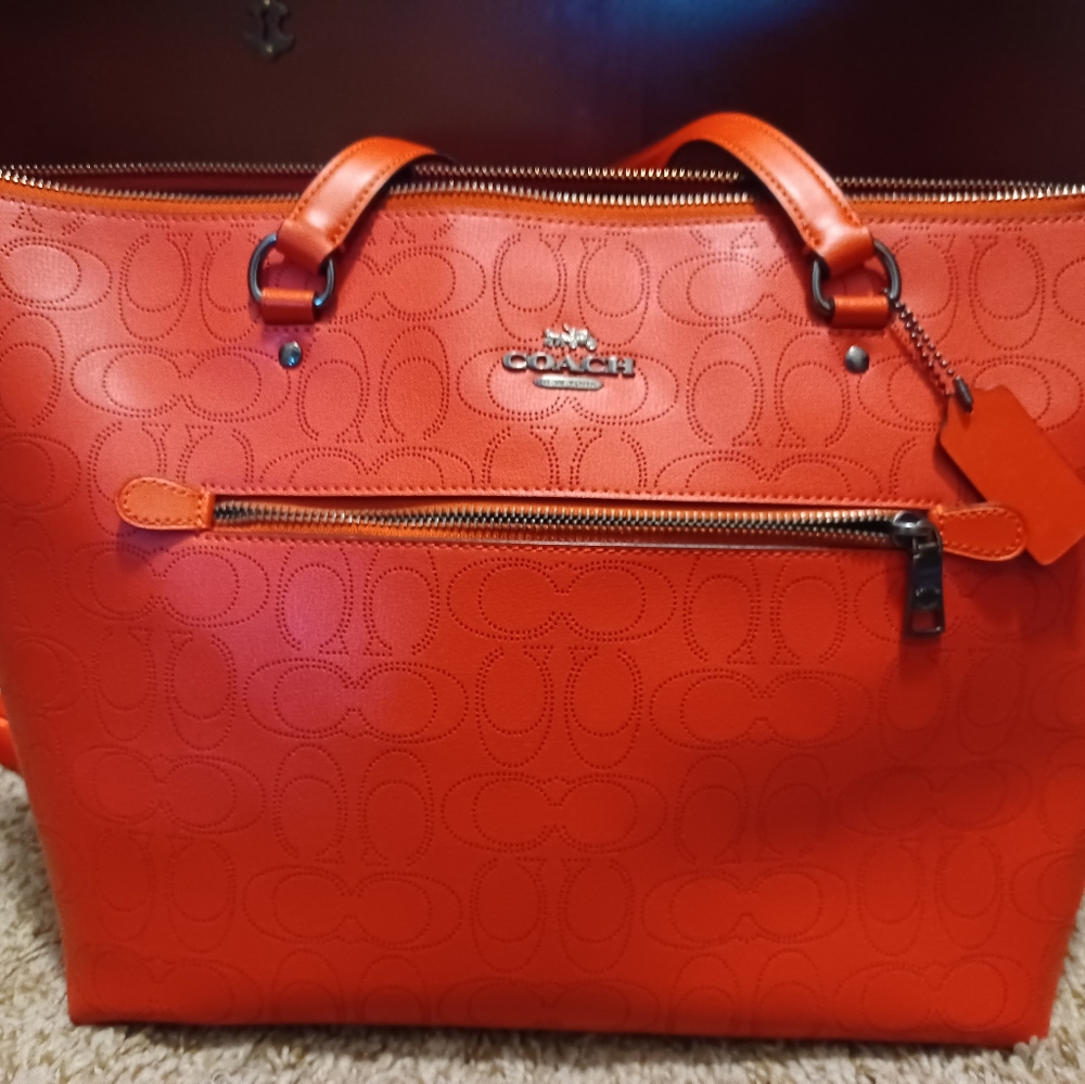 Red Coach Gallery Tote